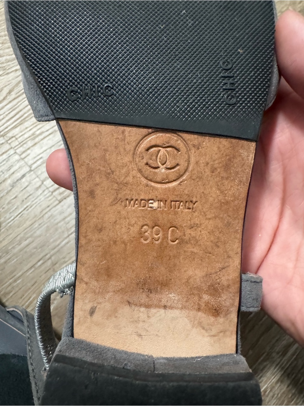 Chanel Gray Suede Slingback - Picture 3 of 5